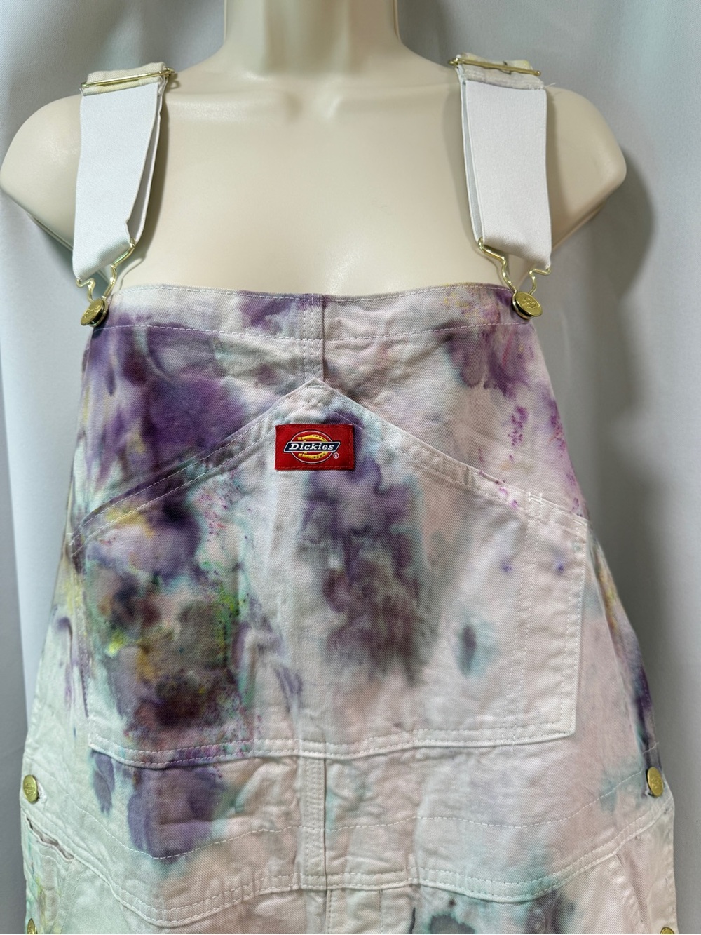 Dickies Women's 32/34 hand Tie-Dyed Overalls